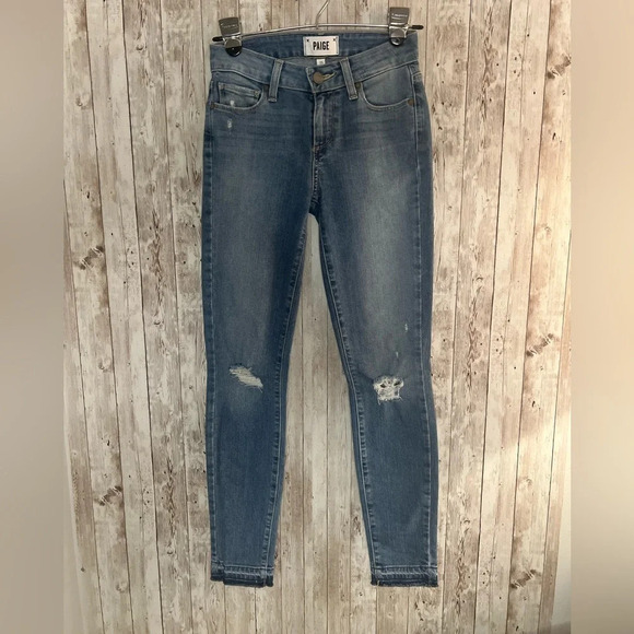 Paige Crop Jeans Verdugo Medium Wash Size 25 - Picture 1 of 6
